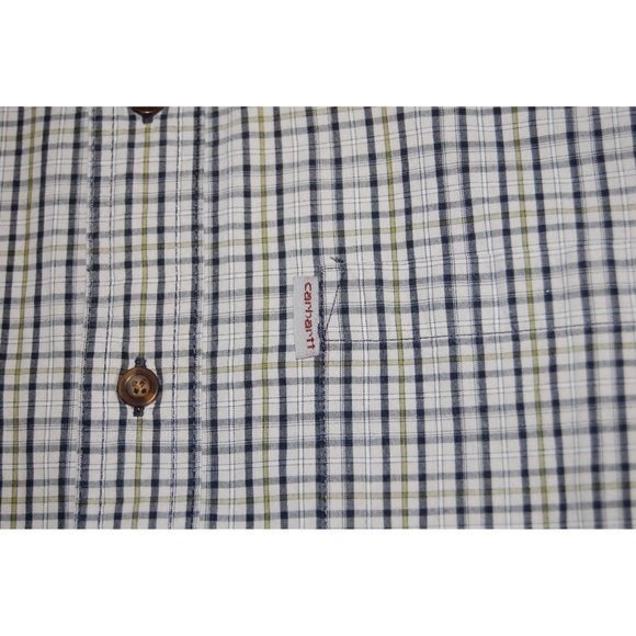 Carhartt Relaxed Fit Short Sleeve Button Up Shirt Men's Size Large Plaid - Picture 2 of 6